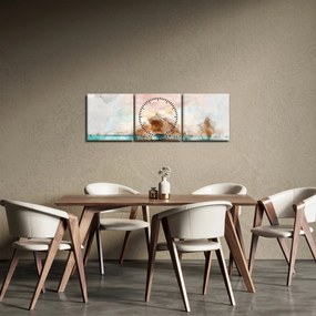 Obraz - Malediwy, drewniane molo (z zegarem) (90x30 cm)