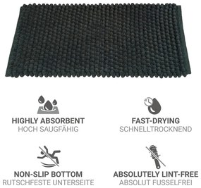 Ciemnozielony tekstylny dywanik łazienkowy 50x80 cm Solivo – Wenko