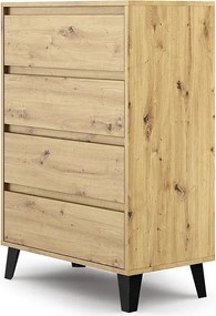Komoda z 4 szufladami w stylu scandi dąb artisan P0-C69
