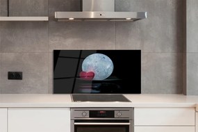 Szklany Panel Księżyc w Kształcie Serca
