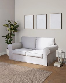 Pokrowiec na sofę Ektorp 2-osobową, rozkładaną, model do 2012 kolor szary tkanina strukturalna