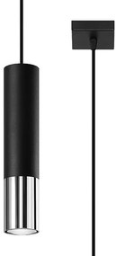 Czarno-chromowana lampa wisząca tuba - EXX244-Oller