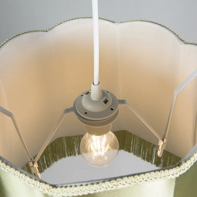 Zestaw 4 lamp wiszących w stylu retro zielonych 45 cm - Granny