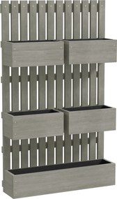 Outsunny Podwyższona grządka drewniana, regulowana z trejażem 60x16x100cm Szary | Aosom PL