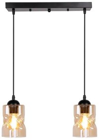 Czarna lampa wisząca ze szklanym kloszem 10x44 cm Felis – Candellux Lighting