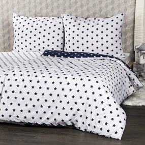 4Home pościel bawełniana Stars Navy blue, 160 x 200 cm, 70 x 80 cm