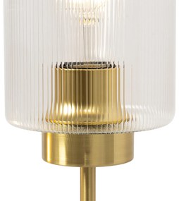 Lampa stołowa Art Deco złota ze szkłem 2-punktowa - Laura ArtDeco Oswietlenie wewnetrzne