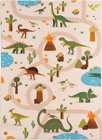 Dywan dziecięcy Coco Dinozaury beżowe 200 cm x 290 cm