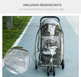 Outsunny Wózek dla Psa Składany Osłona Przeciwdeszczowa Szary Czarny | Aosom PL