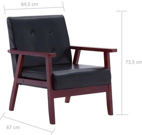 Czarny zestaw wypoczynkowy w stylu vintage - Garner 3S