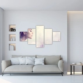 Obraz kobiety z lawendą (125x70 cm)