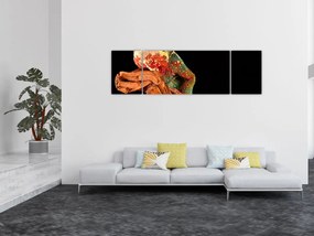 Obraz kameleona na gałęzi (170x50 cm)
