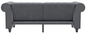 Ciemnoszara aksamitna rozkładana sofa 236 cm Felix – Støraa