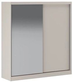Szafa z 2 drzwiami przesuwnymi – z lustrem – 200 cm – beżowa – OCHIRA