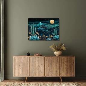 Obraz na szkle - Turkusowa noc (70x50 cm)