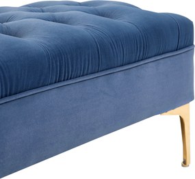 HOMCOM Ławka Ławeczka do sypialni Ławka do przedpokoju na wysokich nogach sypialnia aksamit niebieski