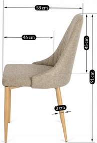 Krzesło Tapicerowane do Jadalni TORINO Beżowe Nowoczesne