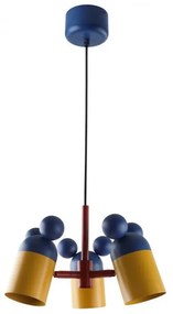 Niebieska lampa wisząca z metalowym kloszem Mouse II – GTV