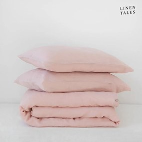 Jasnoróżowa lniana pościel jednoosobowa 140x200 cm – Linen Tales