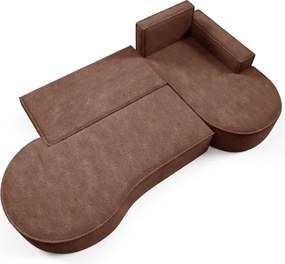 Narożnik MOLLY Prawostronny z funkcją spania, wolnostojący tkanina ABRIAMO 12 Miedziany