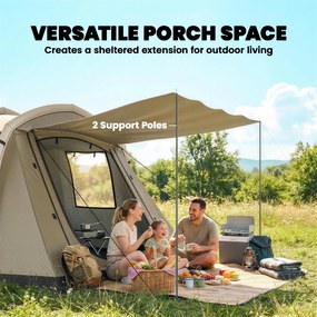 Outsunny Nadmuchiwany namiot dla 2-4 osób, szybkie rozstawianie, outdoorowy namiot z pompką, oknami z siatki, szpilkami i daszkiem | Aosom PL