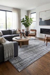 Szary nowoczesny dywan prostokątny A6-G61