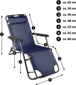 Składany leżak niebieski