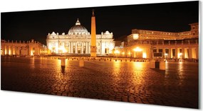 Szkło do Kuchni na Ścianę Plac przed Bazyliką Nocą