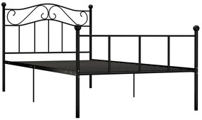 Czarne loftowe metalowe łóżko 90x200 cm - Fiosa