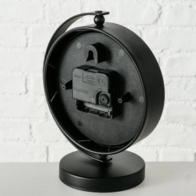 Zegar stołowy czarny BALIA, złote wskazówki, 20 cm
