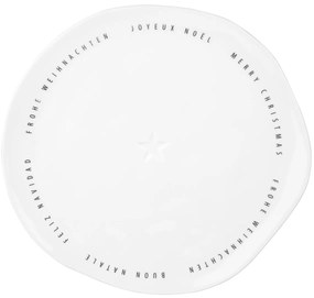 Biały porcelanowy talerz MERRY CHRISTMAS