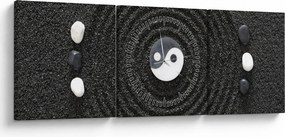 Obraz - Yin i Yang (z zegarem) (90x30 cm)