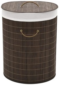 Bambusowy owalny pojemnik na pranie  ciemnobrązowyM9-D63