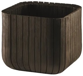 Keter Doniczka plastikowa Cube planter M brązowy, 30 x 30 x 30 cm