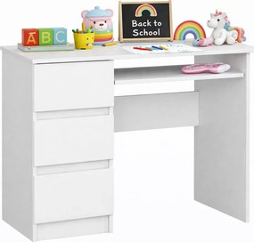 Białe biurko dziecięce, młodzieżowe, z 3 szufladami Z1-Z41