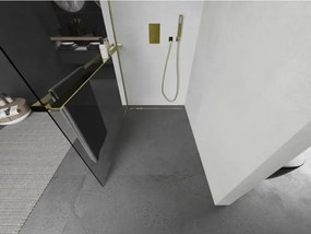 Mexen Kioto+ ścianka prysznicowa z półką Walk-in 100 x 200 cm, transparent, złota - 800-100-121-50-00