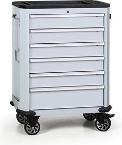 Wózek warsztatowy mobilny na narzędzia G2, 6 szuflad, szary
