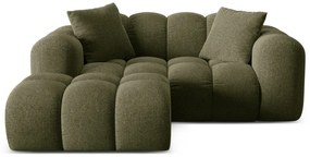 Zielony narożnik z tkaniny szenilowej (lewostronny/z szezlongiem) Treno – Cosmopolitan Design