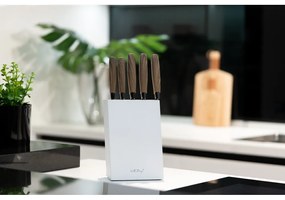 Zestaw noży ze stojakiem 5 szt. ze stali nierdzewnej – Vialli Design
