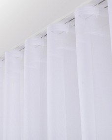 Firana na taśmie wave kolor biały tkanina półprzezroczysta, strukturalna, wzorzysta