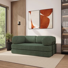Masseno Sofa piankowa EIREN z funkcją spania, Kanapa z pianki do salonu, Bezmontażowa, Tkanina bucle – Zielony QUELLE 37