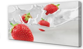Obraz na płótnie Truskawki w Białym Mleku