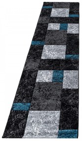 Dywan nowoczesny Hawaii 3D szaro-czarno-turkusowy 80 cm x 300 cm