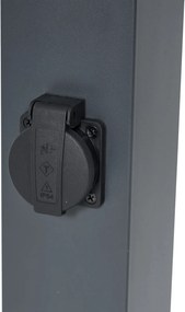 Lampa zewnętrzna ciemnoszara z przydymionym szkłem 80 cm IP44 z gniazdem i czujnikiem ruchu - Malios