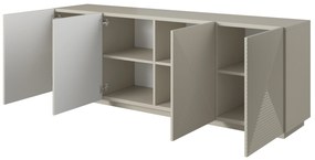 Komoda Asha 200 cm z ryflowanym frontem - kaszmir