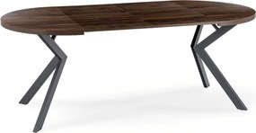 Stół Okrągły Rozkładany LUKAS 100-250 cm Orzech/Czarny Nowoczesny