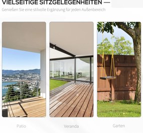 Elegancka Huśtawka Ogrodowa Outsunny Biała dla 2 Osób z Drewna Sosnowego z Metalowymi Łańcuchami 117 x 69 x 60 cm