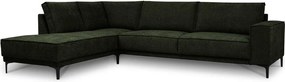 Zielony narożnik z tkaniny szenilowej (lewostronny/w kształcie litery L) Copenhagen – Scandic