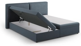 Niebieskie łóżko boxspring ze schowkiem 180x200 cm Arendal – Cosmopolitan Design