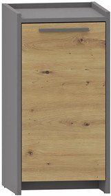 Wąska komoda nowoczesna dąb artisan + antracyt T0-S57